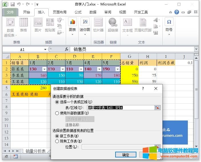Excel数据透视表（在Excel表格中创建数据透视表的方法）1