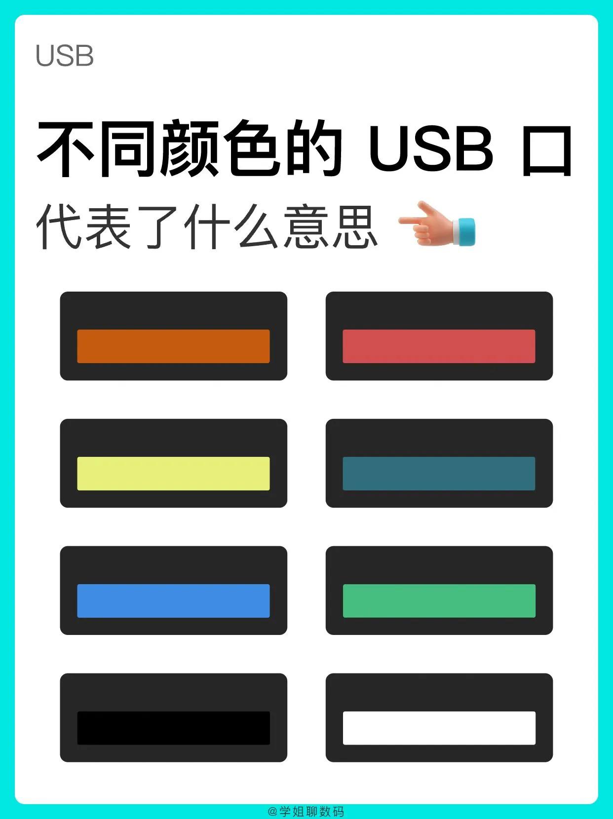 原来不同颜色的 USB 口也是有区别的