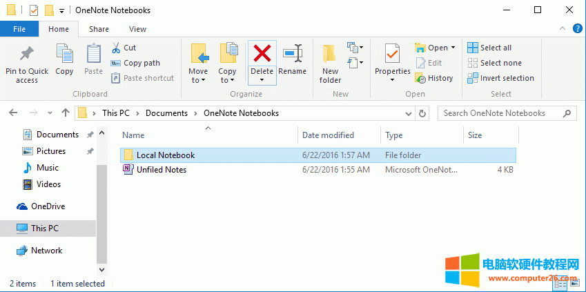 删除本地笔记本的 Windows 文件夹