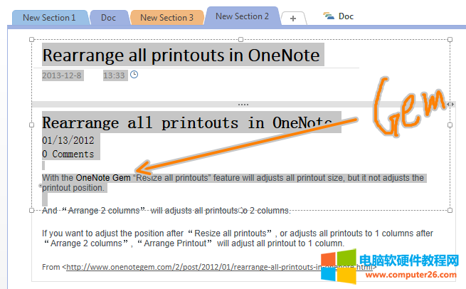 OneNote如何手写或绘图锁定到正文内容