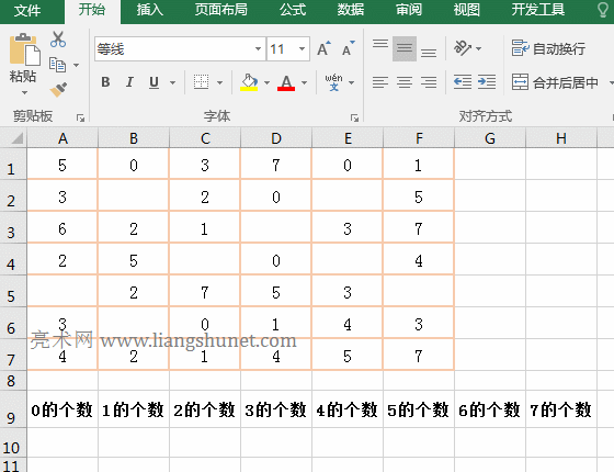 Excel Transpose + Frequency + Row 组合实现横向统计实例