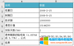 Excel INTRATE 函数使用示例图解教程