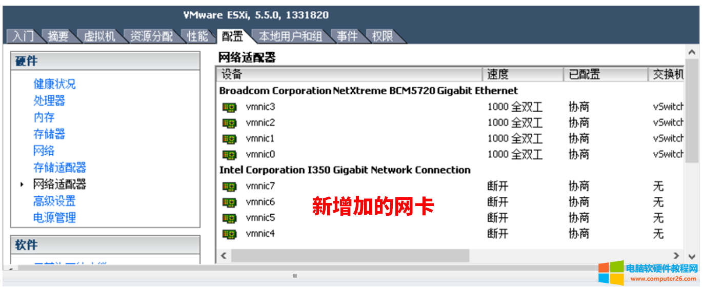 安装VMware ESXi 5.5.0的戴尔R720服务器增加4口千兆网卡的步骤