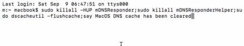 Mac OS DNS缓存刷新命令