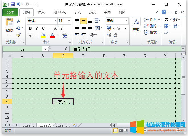 Excel插入数据（在Excel 2010中，单元格输入数据或公式）1