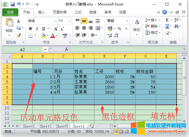 Excel选中单元格（如何在Excel 2010中选中单元格）1
