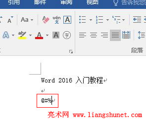 Word 2016 输入特殊字符