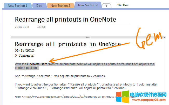 OneNote如何手写或绘图锁定到正文内容